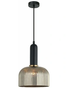 Vintaj Retro Interior Dome Shape Ribbed Glass Pendant Lights