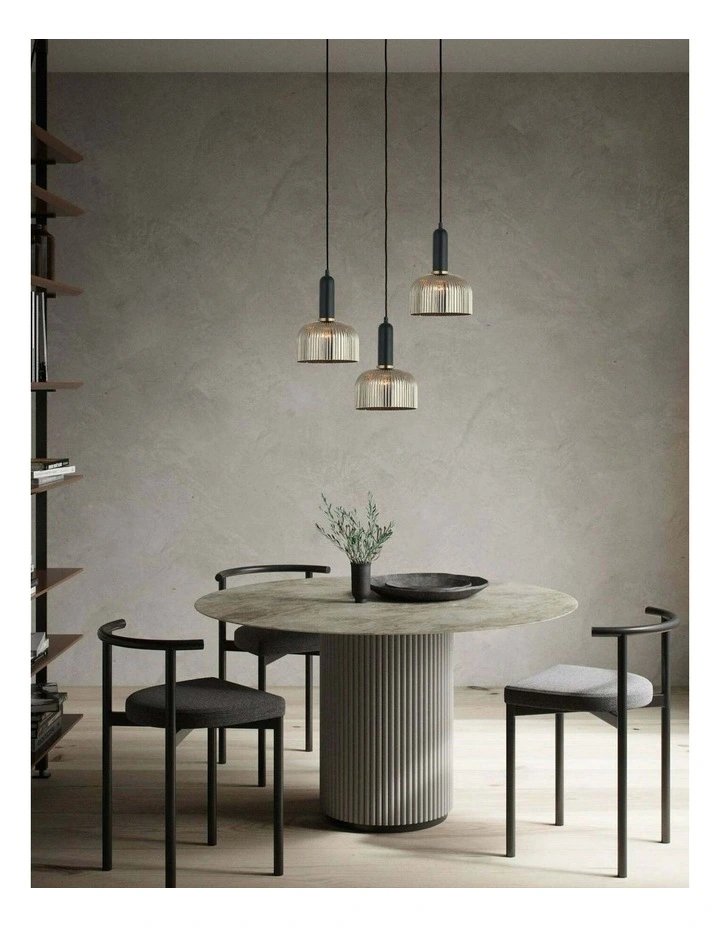 Vintaj Retro Interior Dome Shape Ribbed Glass Pendant Lights image 3