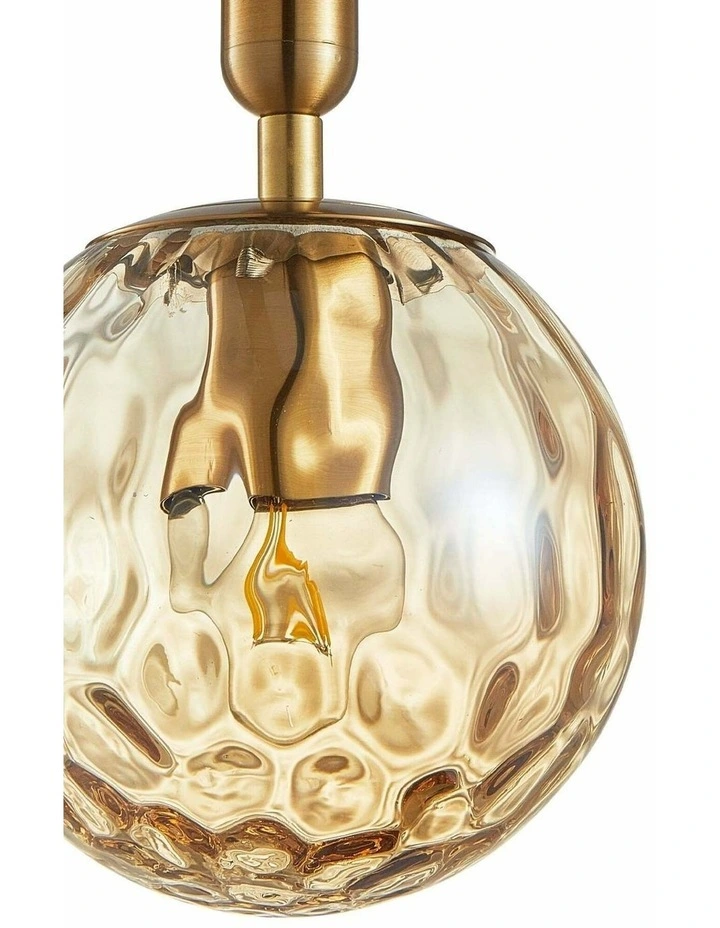 Trattino Interior Bronze Amber / Smokey Black Spherical Glass Multiple Round Base Pendant Lights image 2