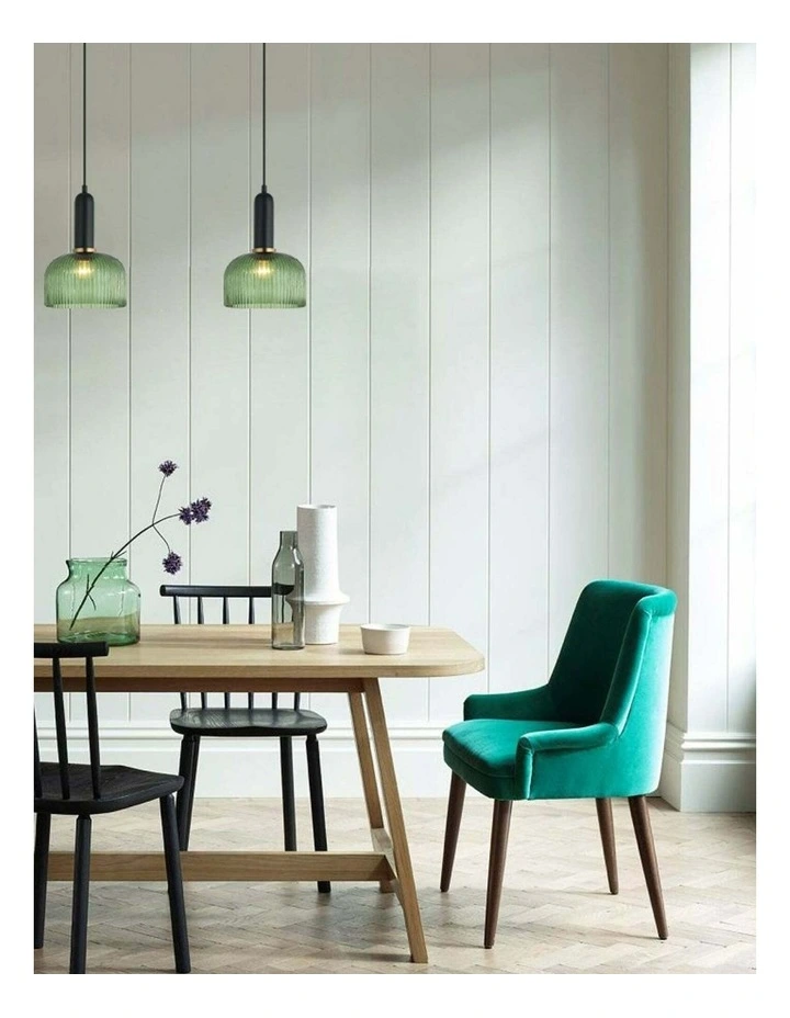 Vintaj Retro Interior Dome Shape Ribbed Glass Pendant Lights image 3