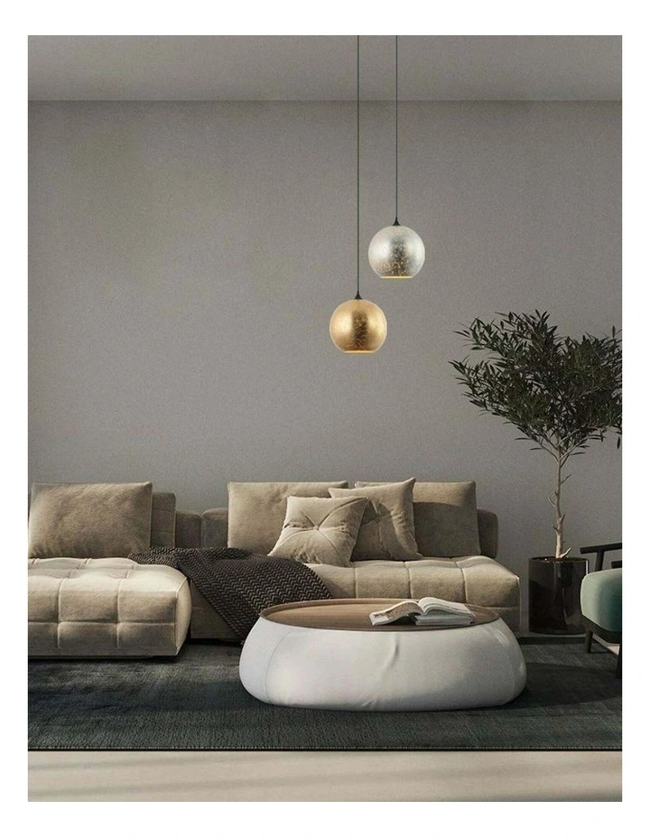 Roche Interior Wine Glass Shape Matte Gold / Chrome Glass Pendant Lights image 4