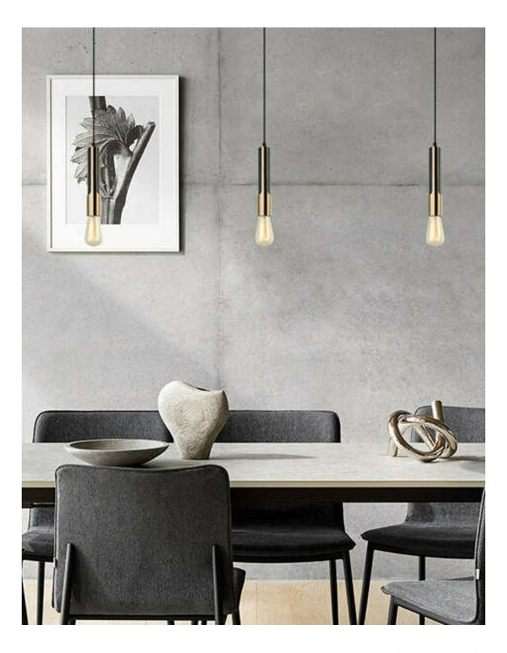 Golda Interior Tube with Brass Highlight Pendant Lights image 2