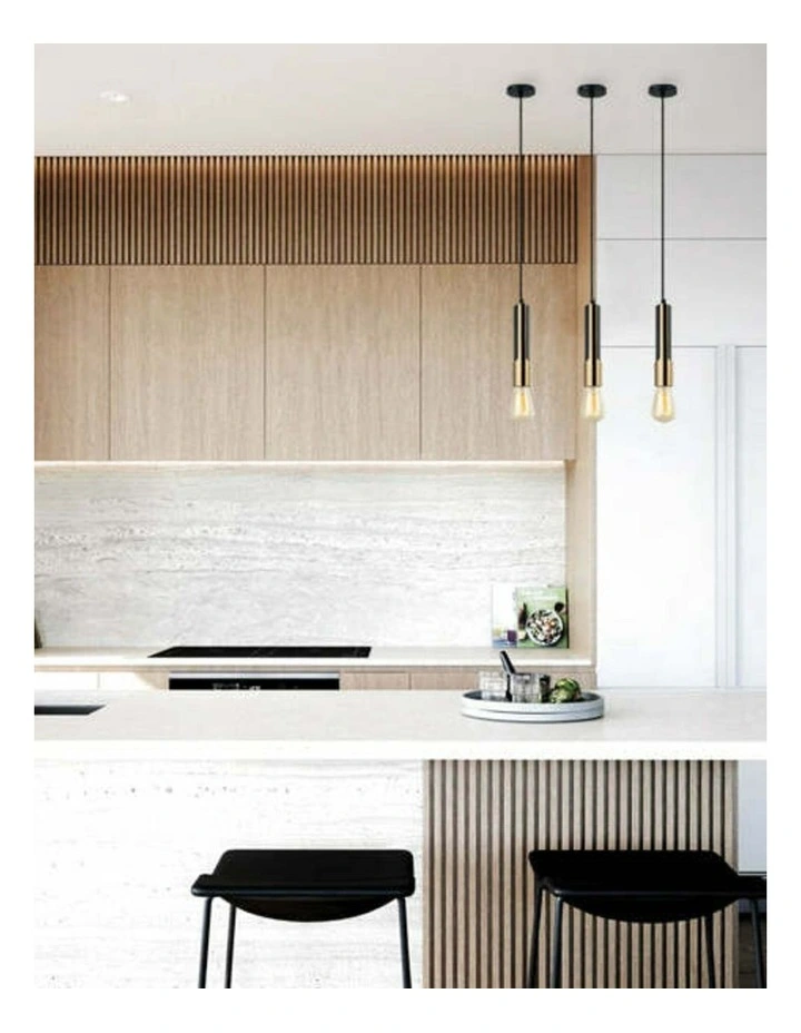 Golda Interior Tube with Brass Highlight Pendant Lights image 3
