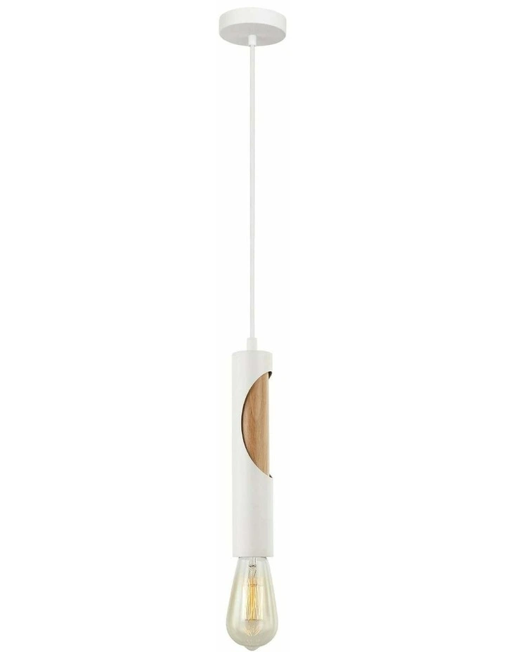 Ida Interior Iron & Blonde Wood Tube Pendant Lights image 1