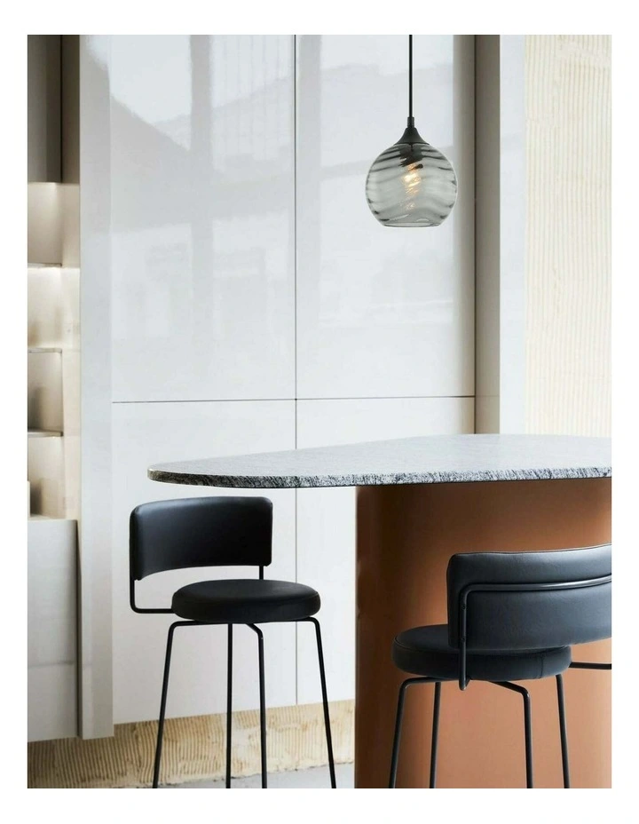 Marbre Modern Retro Interior Wine Glass Wavy Glass Pendant Lights image 2