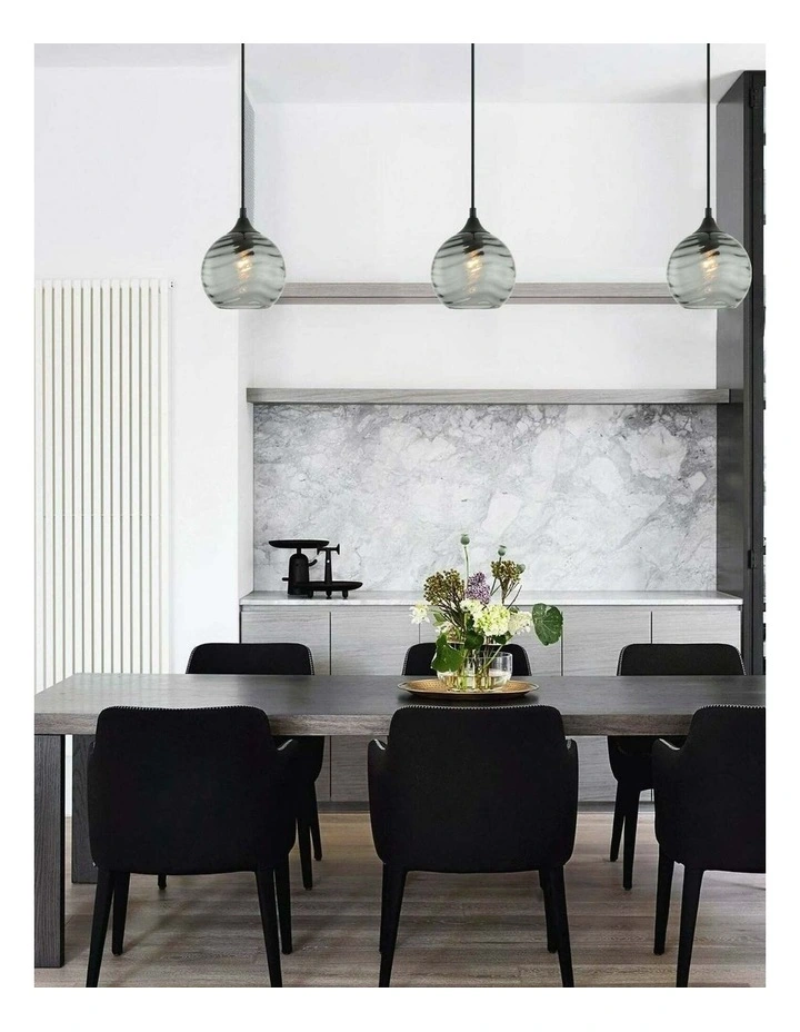 Marbre Modern Retro Interior Wine Glass Wavy Glass Pendant Lights image 4