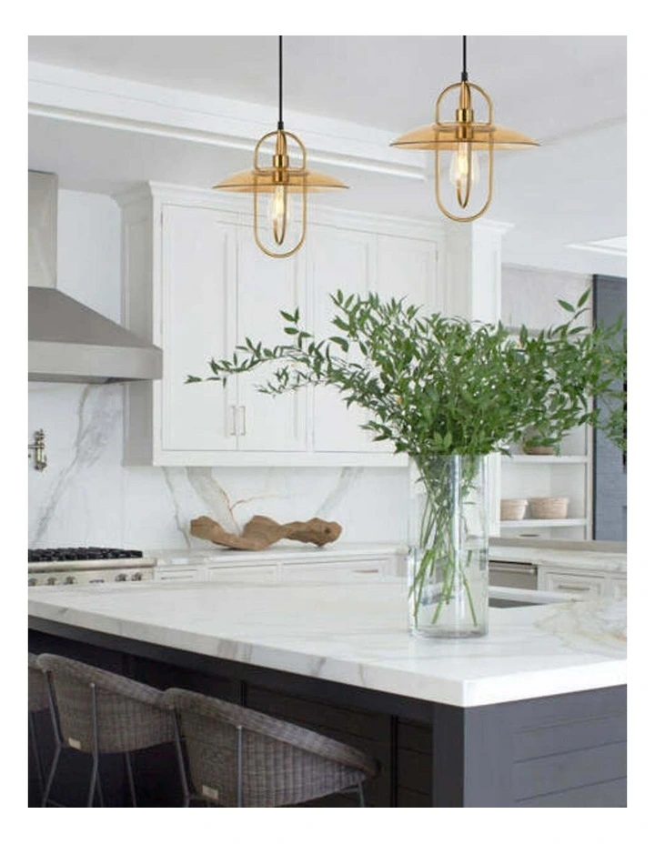 Papillon Interior Oblong Iron with Glass Coolie Pendant Lights image 3