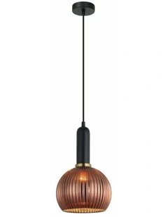 Vintaj Interior Wine Glass Shape Ribbed Glass Pendant Lights