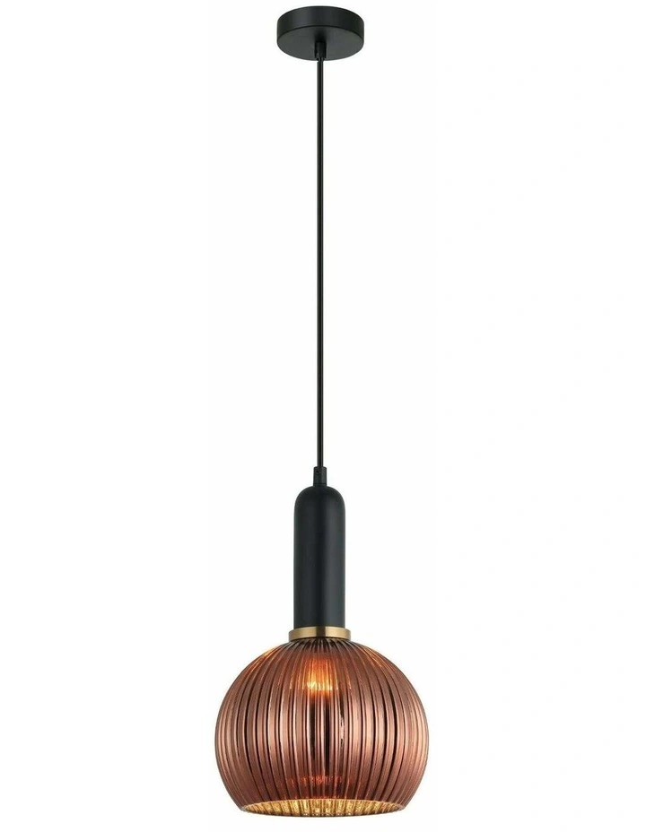 Vintaj Interior Wine Glass Shape Ribbed Glass Pendant Lights image 1