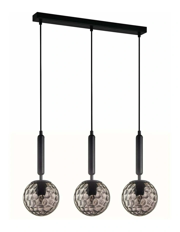 Trattino Interior Bronze Amber /Smokey Black Spherical Glass Multiple Bar Base Pendant Lights image 1
