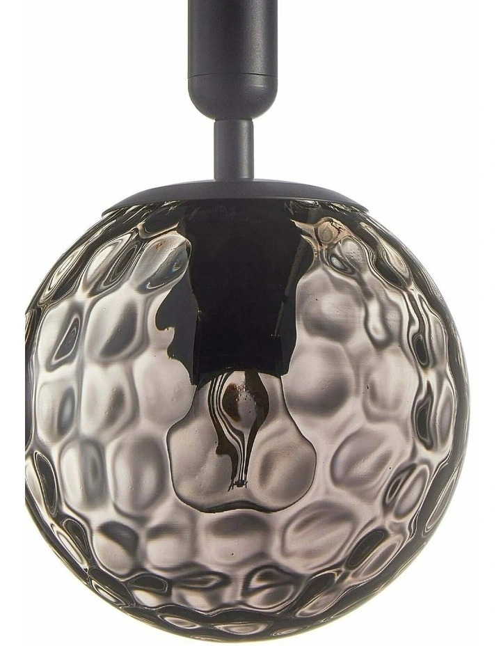 Trattino Interior Bronze Amber /Smokey Black Spherical Glass Multiple Bar Base Pendant Lights image 2
