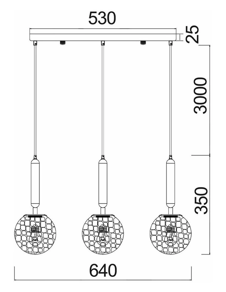 Trattino Interior Bronze Amber /Smokey Black Spherical Glass Multiple Bar Base Pendant Lights image 4