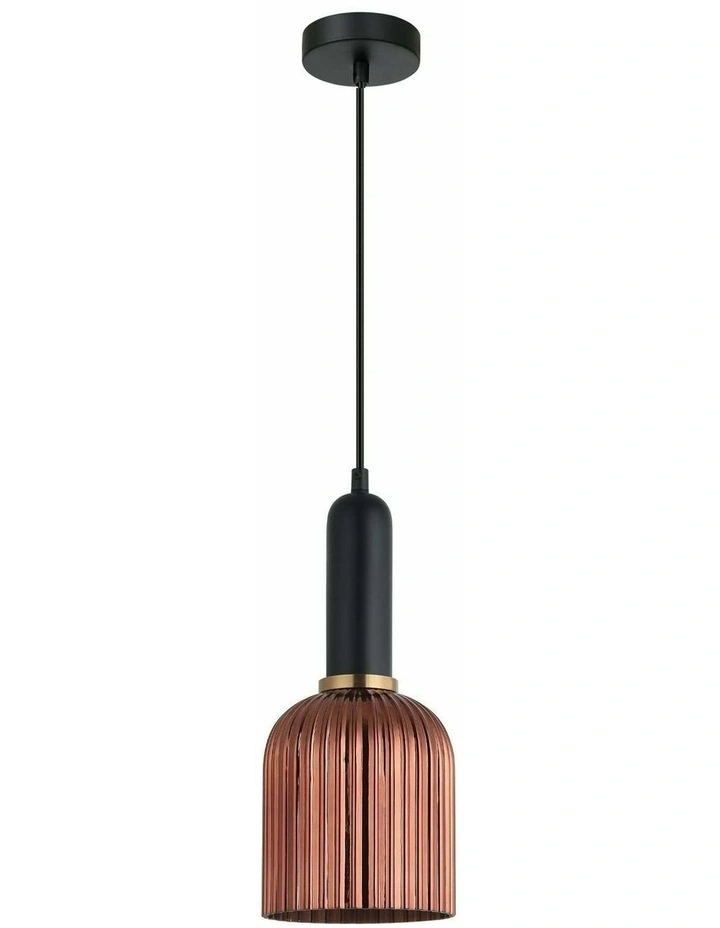 Vintaj Retro Interior Ellipse Shape Ribbed Glass Pendant Lights image 2