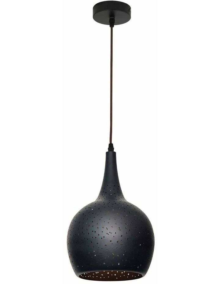 Celeste Bohemian Rustic Embossed Bell Shape Pendant Light image 1