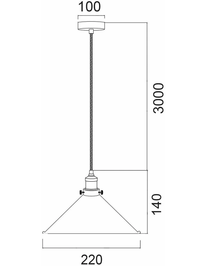 Cerema Interior Small White with Antique Brass & Black Highlight Coolie Pendant Light image 3