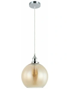 Pesini Interior Wine Glass with Antique Brass/ Chrome Highlight Pendant Lights