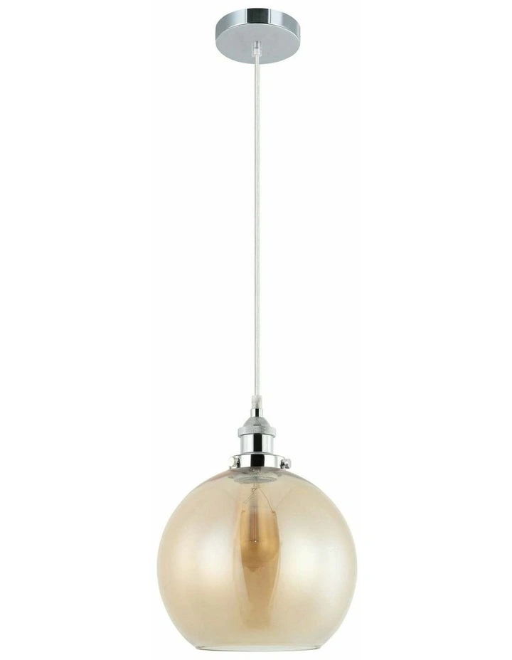 Pesini Interior Wine Glass with Antique Brass/ Chrome Highlight Pendant Lights image 1