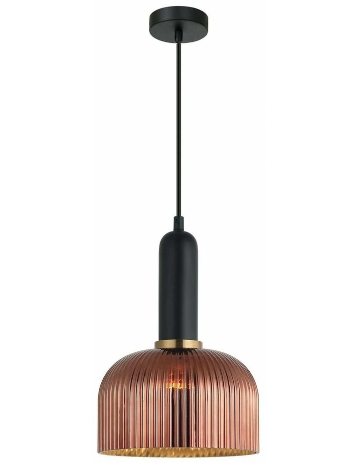 Vintaj Retro Interior Dome Shape Ribbed Glass Pendant Lights image 1