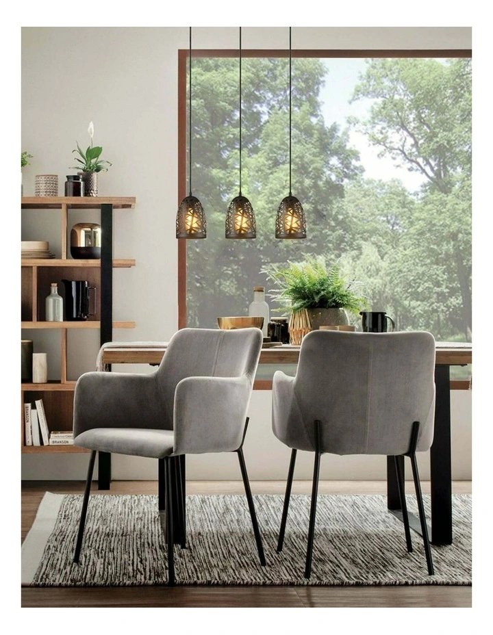 Escama Interior Iron Cage Ellipse Pendant Lights image 3
