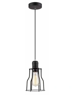 Blackband Industrial Black Angled Bird Cage Pendant Light