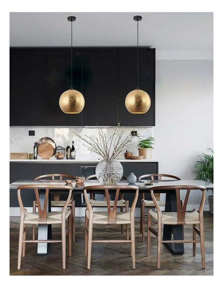 Roche Interior Wine Glass Shape Matte Gold / Chrome Glass Pendant Lights image 3