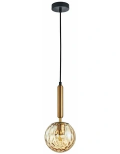 Trattino Interior Bronze Amber / Smokey Black Spherical Glass Pendant Lights