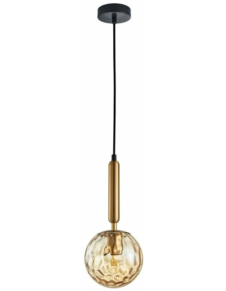 Trattino Interior Bronze Amber / Smokey Black Spherical Glass Pendant Lights image 1