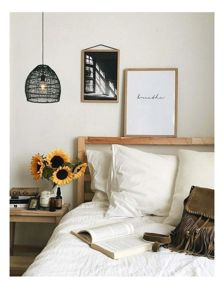 Coup Bohemian Interior Rattan Matte Black Ellipse Pendant Light image 3