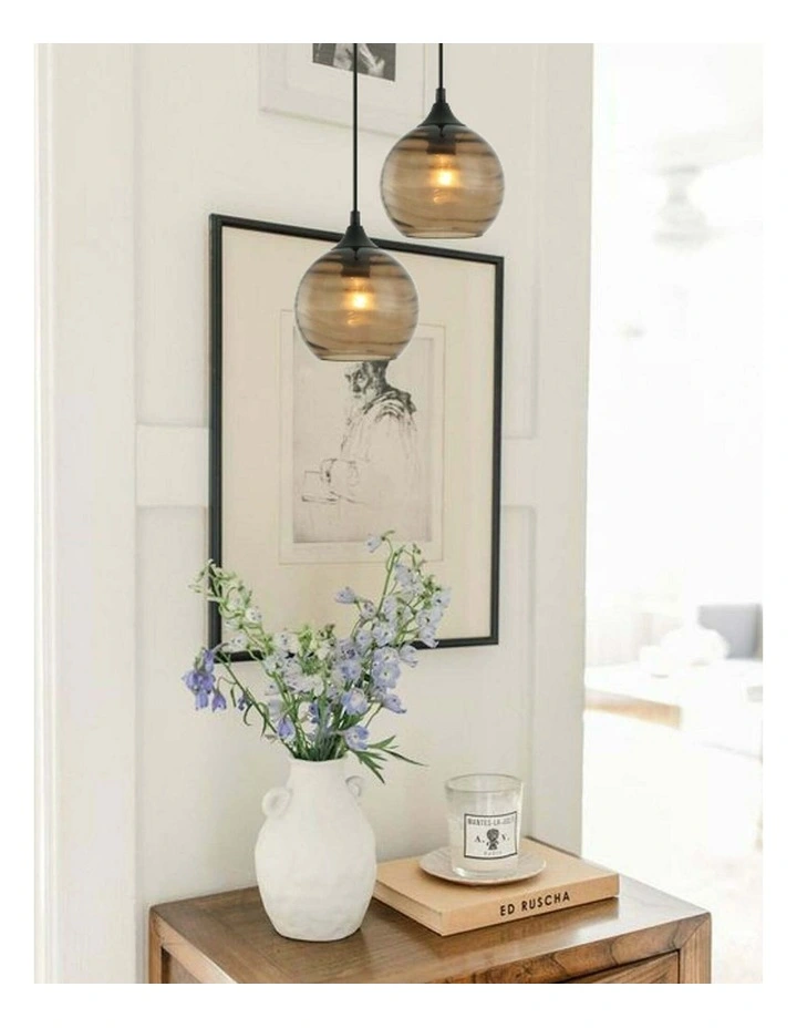 Marbre Modern Retro Interior Wine Glass Wavy Glass Pendant Lights image 2
