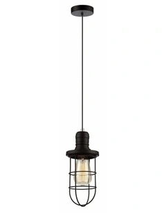 Blackband Industrial Black Curved Bird Cage Pendant Light