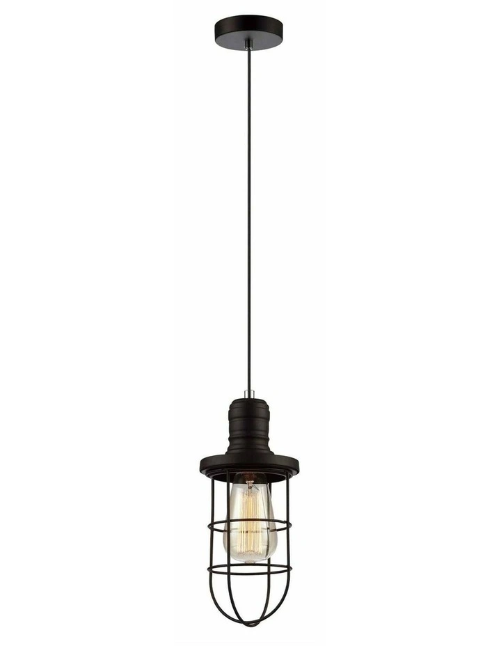Blackband Industrial Black Curved Bird Cage Pendant Light image 1