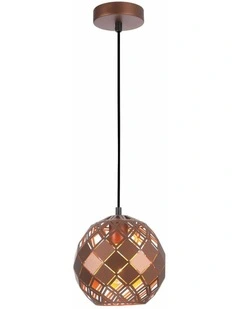 Tuile Interior Small Embossed Tiled Iron Wine Glass Shape Pendant Lights