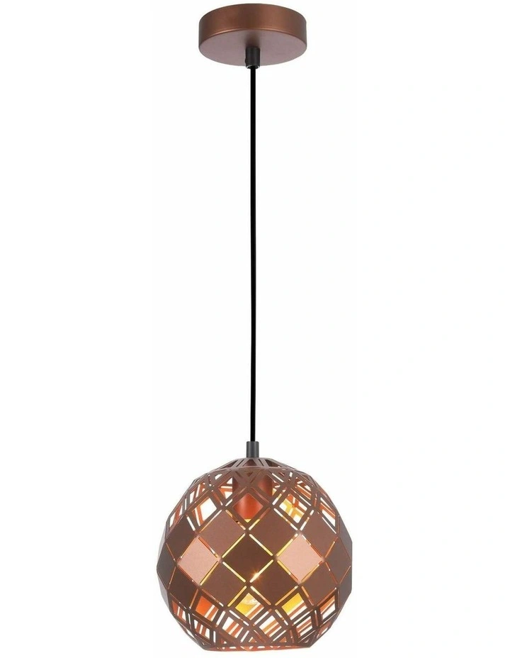 Tuile Interior Small Embossed Tiled Iron Wine Glass Shape Pendant Lights image 1