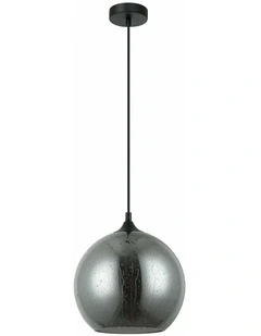 Chuva Smokey Black Mirror Finish Glass with Rain Drop Effect Wine Glass Shape Pendant Light