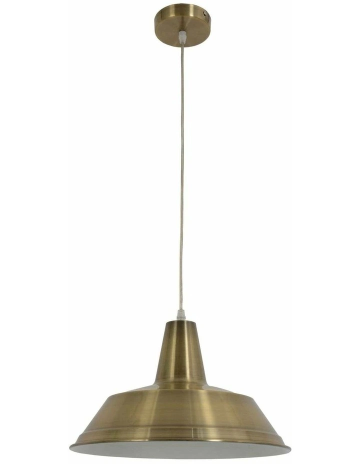 Divo Industrial Antique Brass Dome Pendant Light image 1