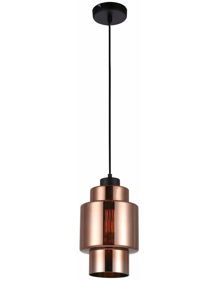 Lamina Retro Copper Coloured Glass Double Cylinder Pendant Light image 1