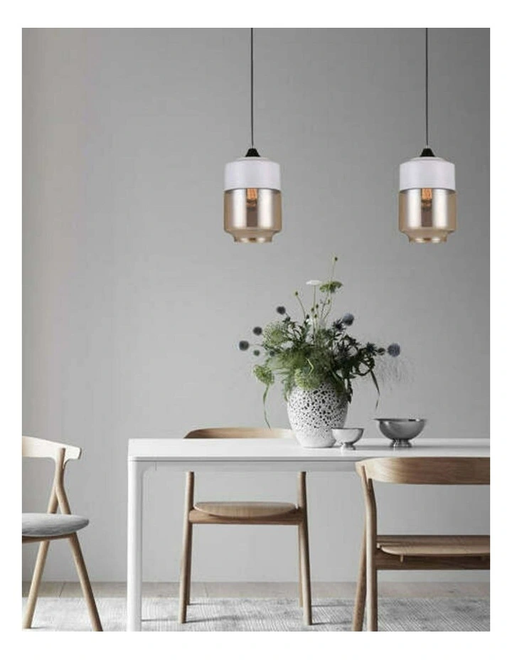 Casa White With Amber Jar Shape Pendant Light image 3