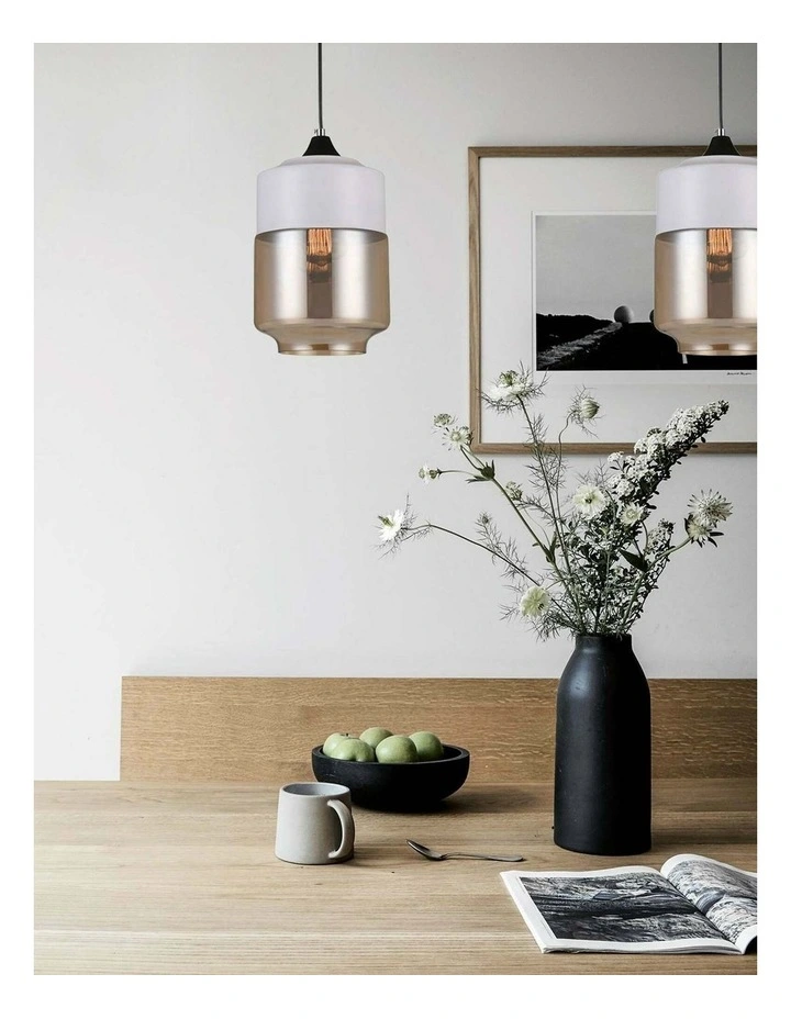 Casa White With Amber Jar Shape Pendant Light image 4
