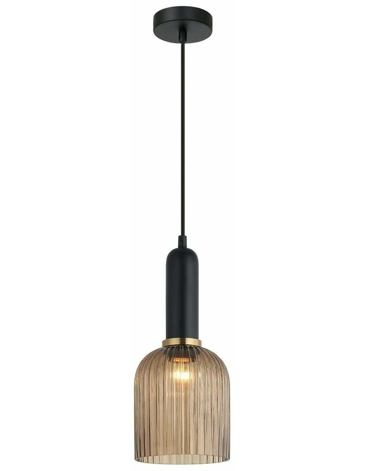 Vintaj Retro Interior Ellipse Shape Ribbed Glass Pendant Lights image 1