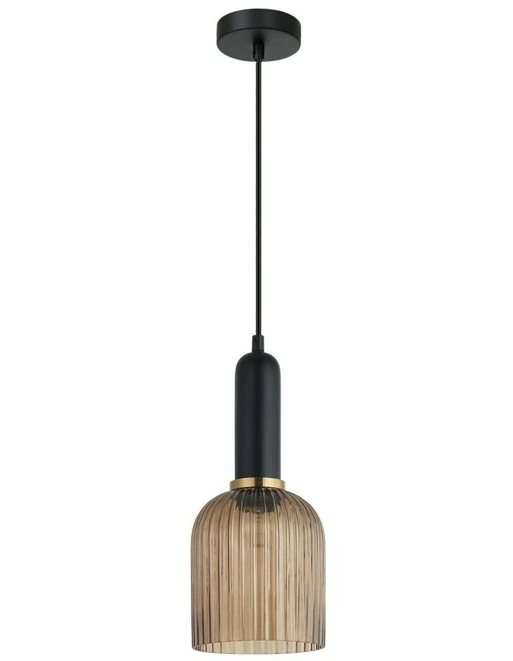 Vintaj Retro Interior Ellipse Shape Ribbed Glass Pendant Lights image 2