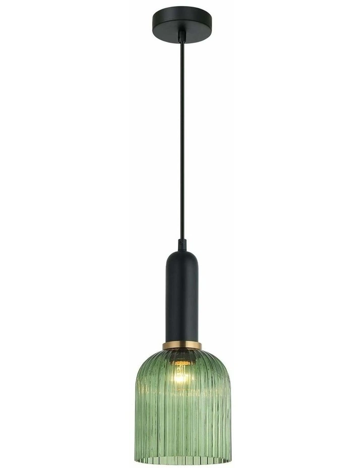 Vintaj Retro Interior Ellipse Shape Ribbed Glass Pendant Lights image 1