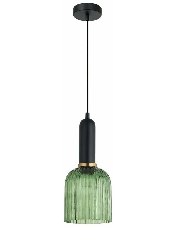Vintaj Retro Interior Ellipse Shape Ribbed Glass Pendant Lights image 2