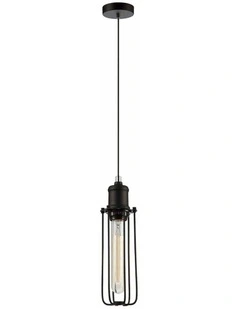 Blackband Industrial Black Tubular Bird Cage Pendant Light