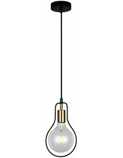 Contour Interior Black Wire Pear Shape Pendant Light