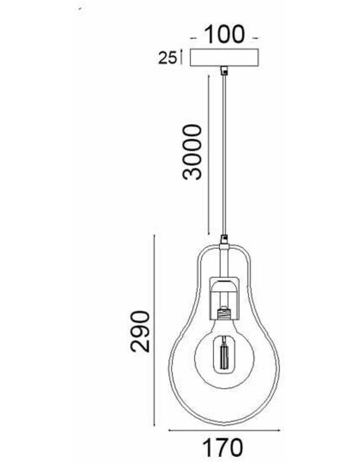 Contour Interior Black Wire Pear Shape Pendant Light image 4