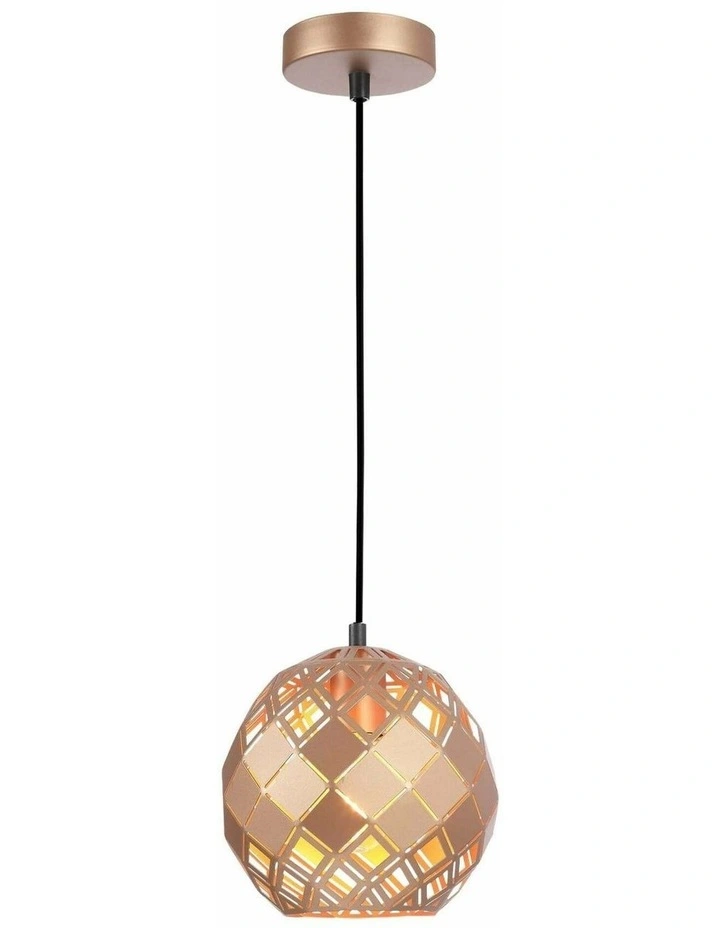 Tuile Interior Small Embossed Tiled Iron Wine Glass Shape Pendant Lights image 1