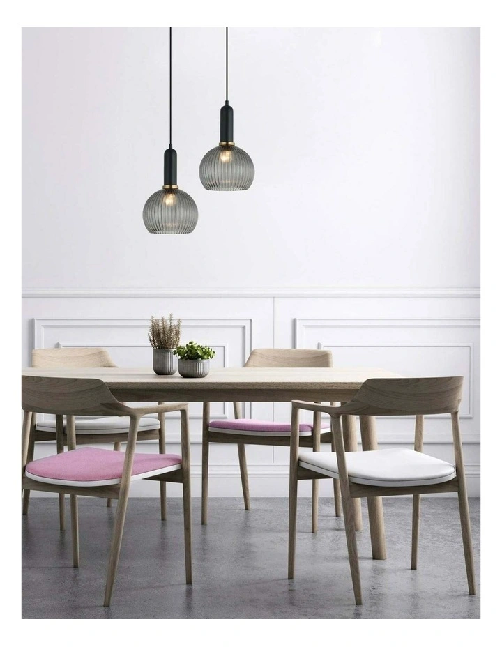 Vintaj Interior Wine Glass Shape Ribbed Glass Pendant Lights image 3