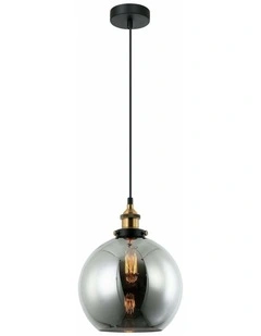Pesini Interior Wine Glass with Antique Brass/ Chrome Highlight Pendant Lights