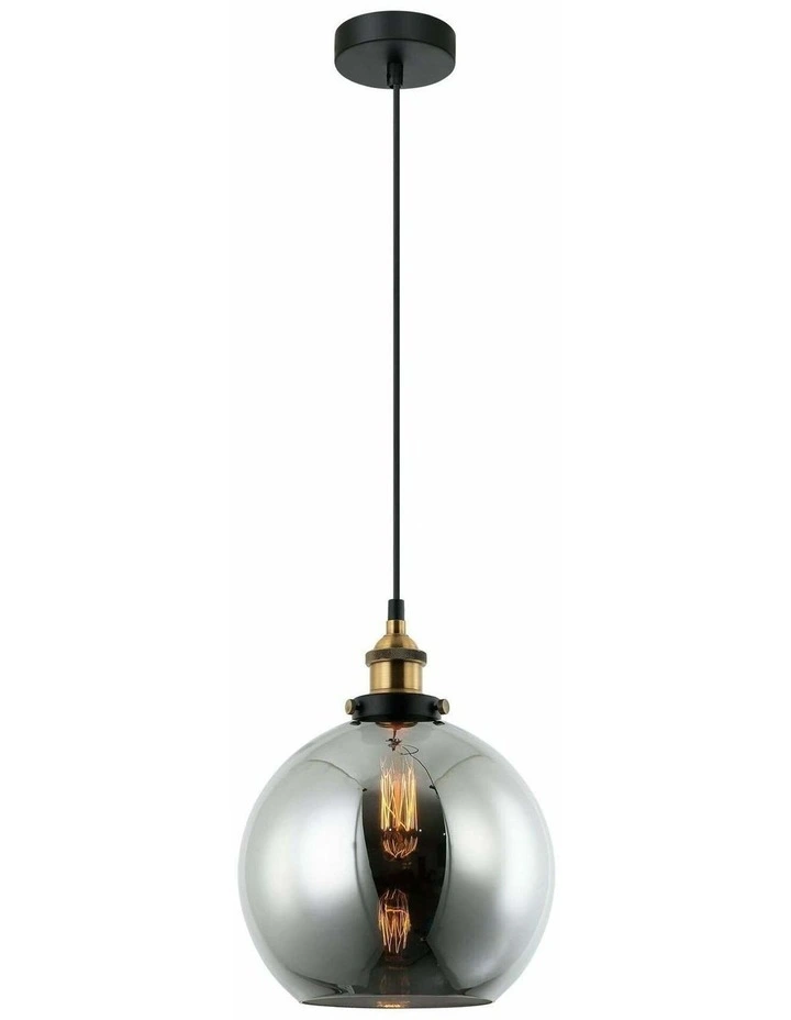 Pesini Interior Wine Glass with Antique Brass/ Chrome Highlight Pendant Lights image 1