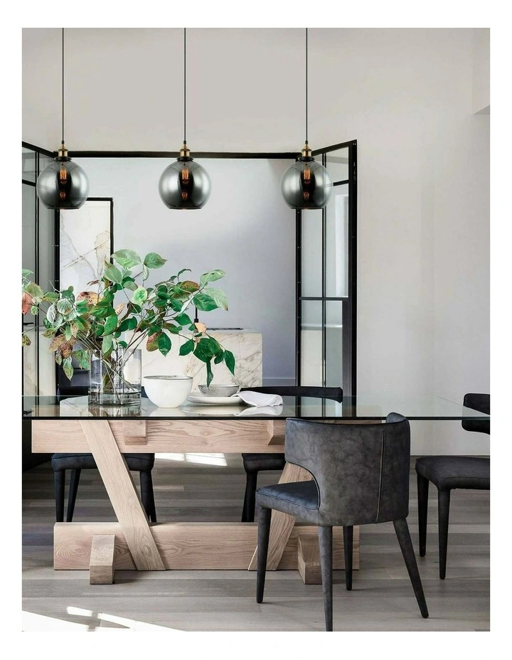 Pesini Interior Wine Glass with Antique Brass/ Chrome Highlight Pendant Lights image 3